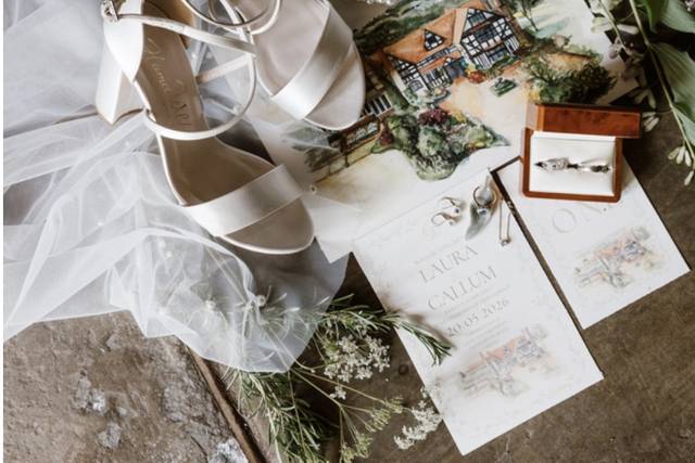 Wedding flat lay