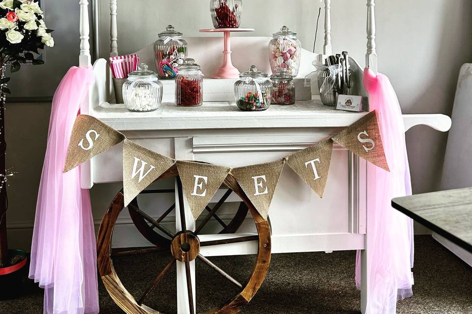 Pink sweet cart.