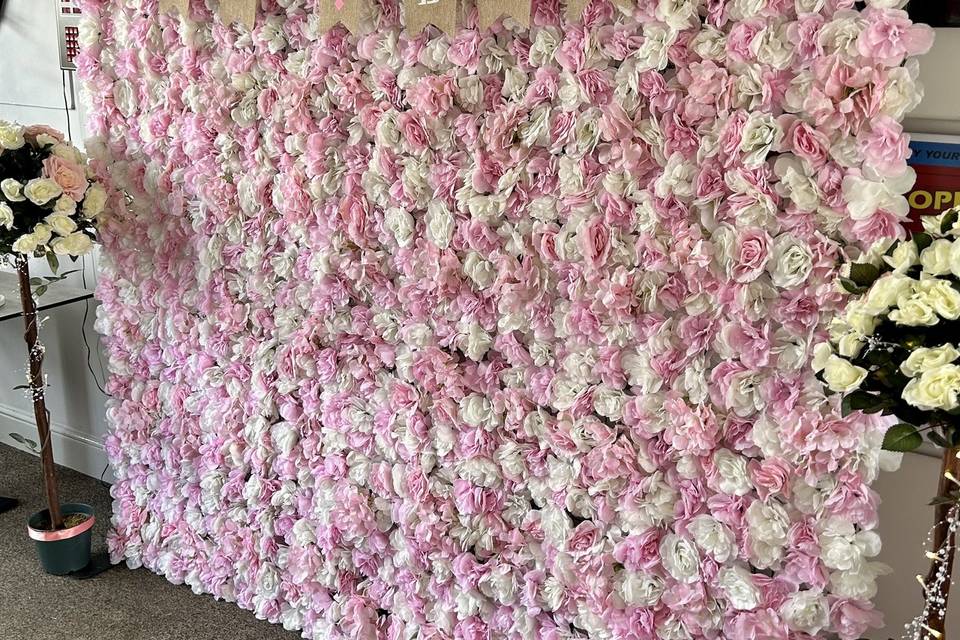 Pink & white flower wall