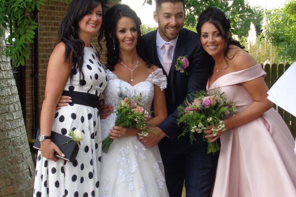 Bride with guests