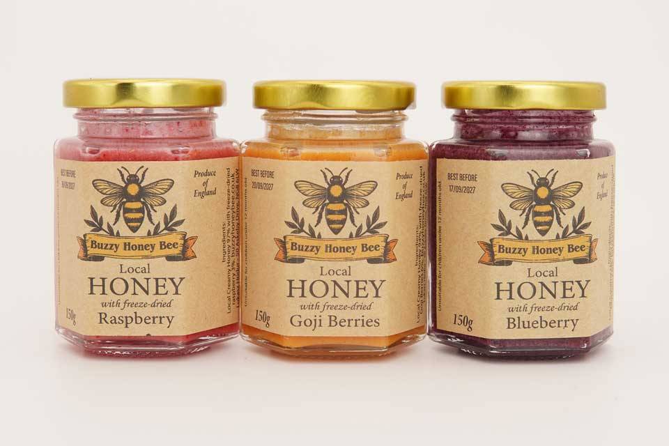 Creamed honey with freeze-drie