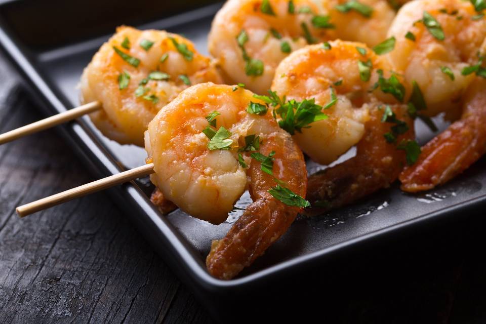 Prawns in skewers