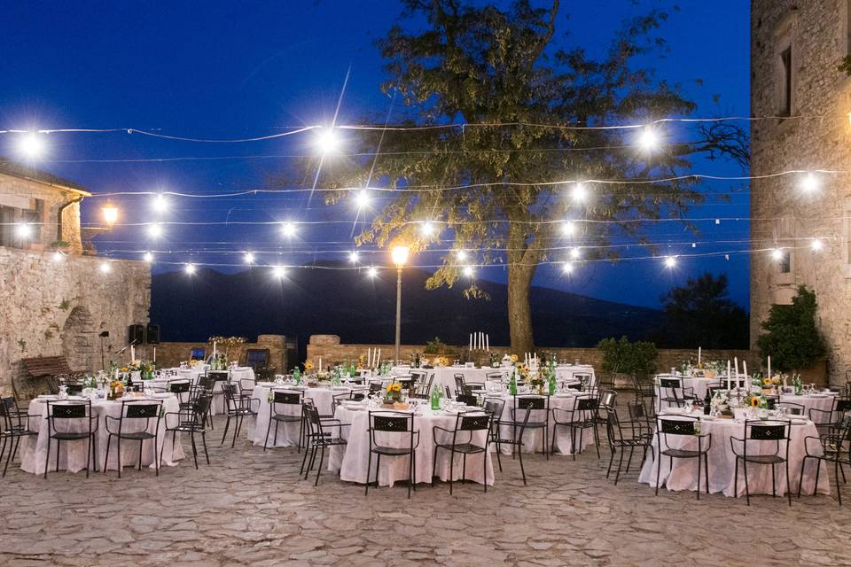 Outdoor wedding breakfast