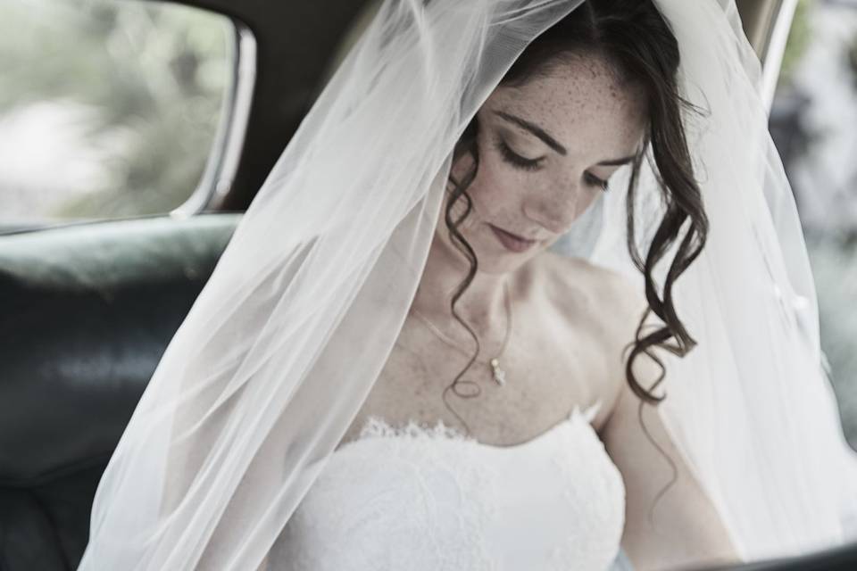 Bride In Wedding Car