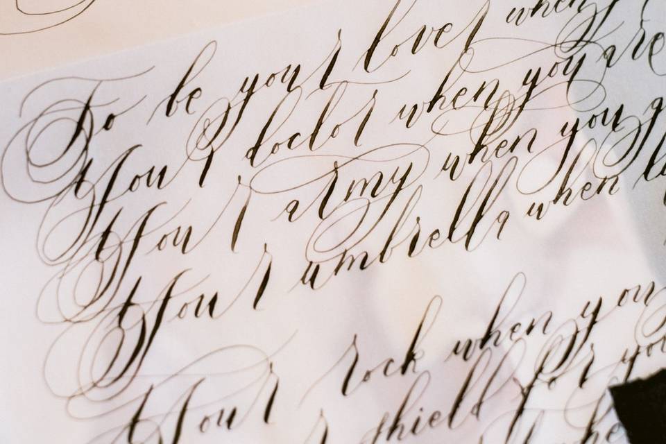 Wedding Vows with Calligraphy