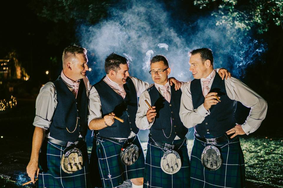 Groomsmen in the Evening