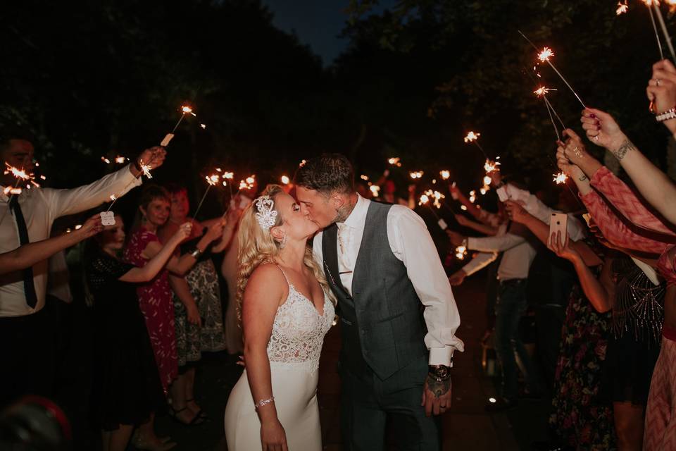 Bride and Groom Sparklers