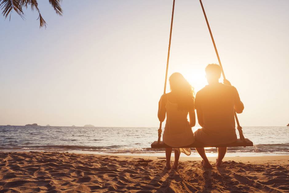 Couple enjoying sunset