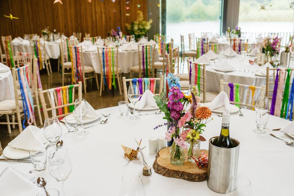 Colourful rustic tablescape