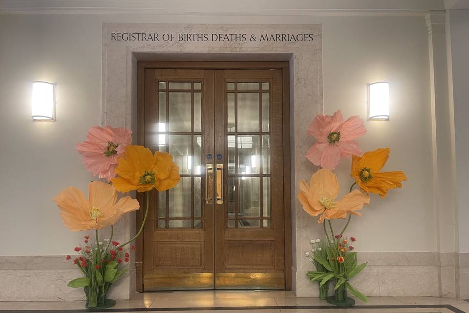 Giant flower installation