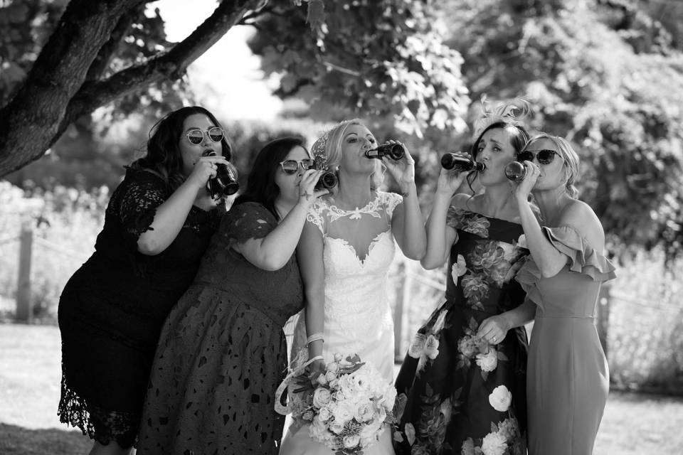 The girls at a wedding