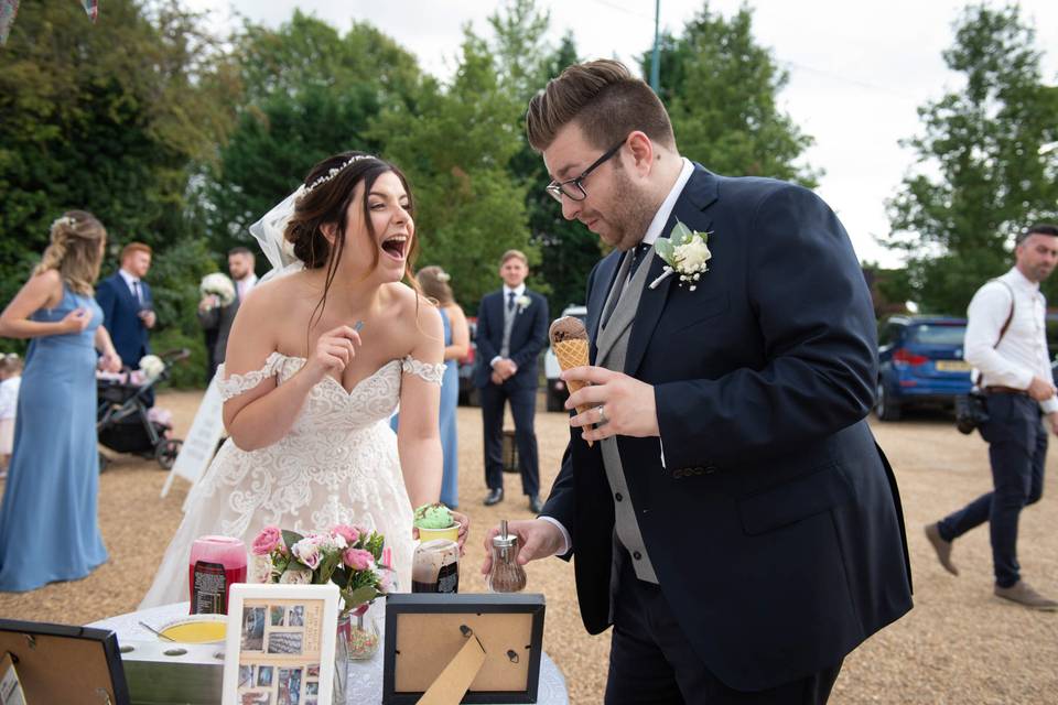 Ice cream at a wedding