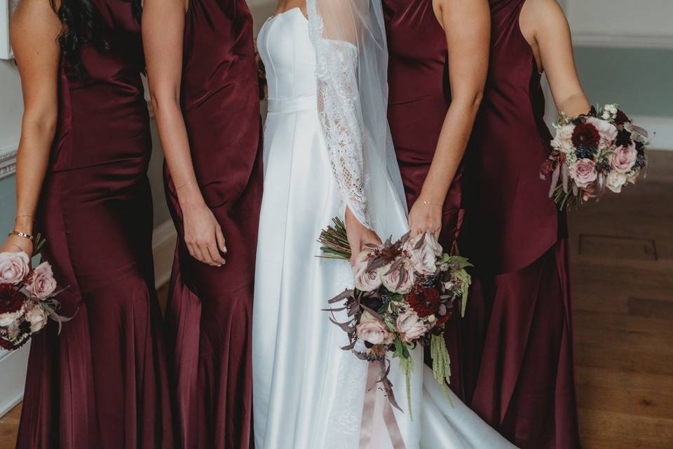 Bridesmaids and bride x