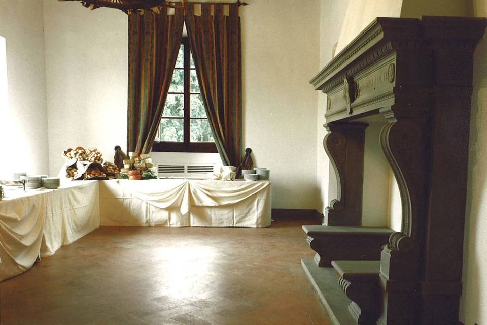 View of the fireplace