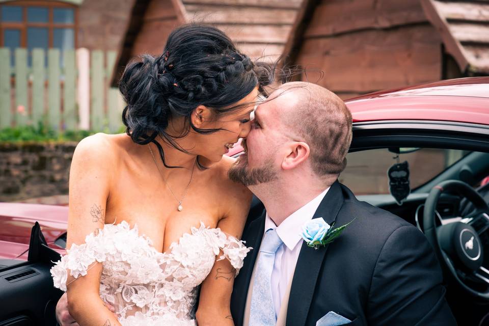 Groom suprised with ford musta