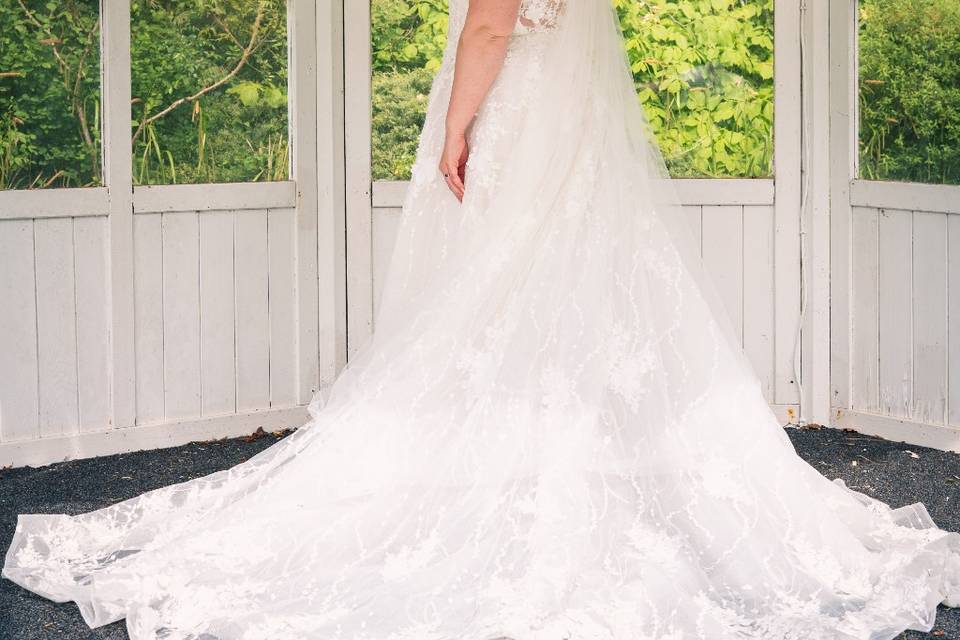 A bride showing off her beauti