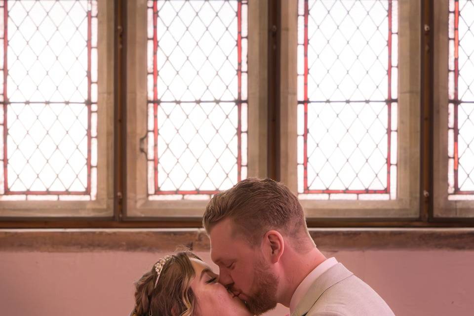 The first kiss.