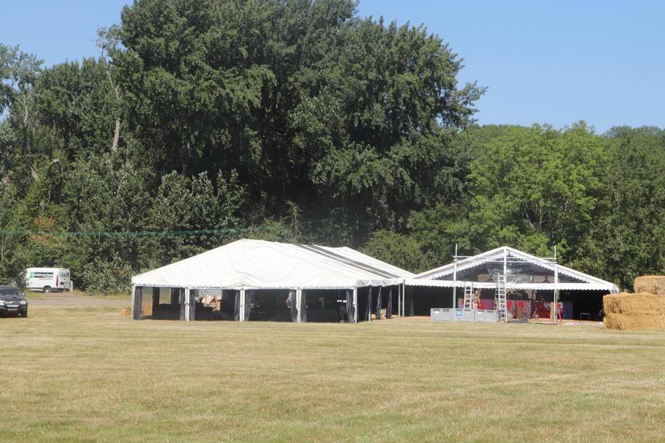 Setting up at a festival