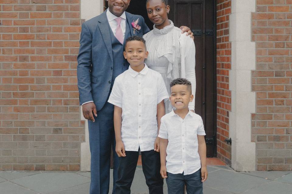 Groom church group photo