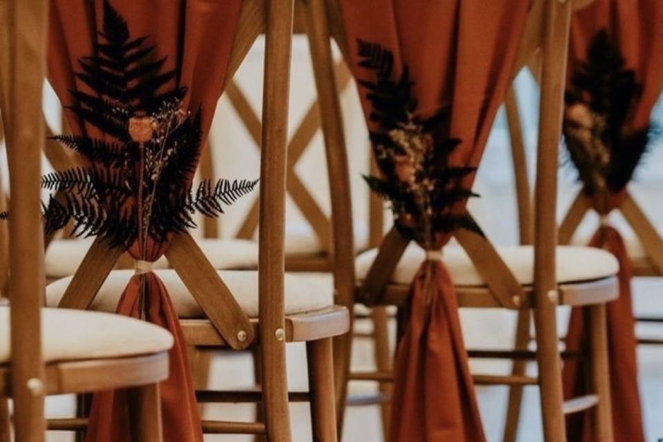 Autumnal chair drapes