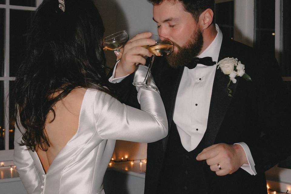 Champagne tower moment