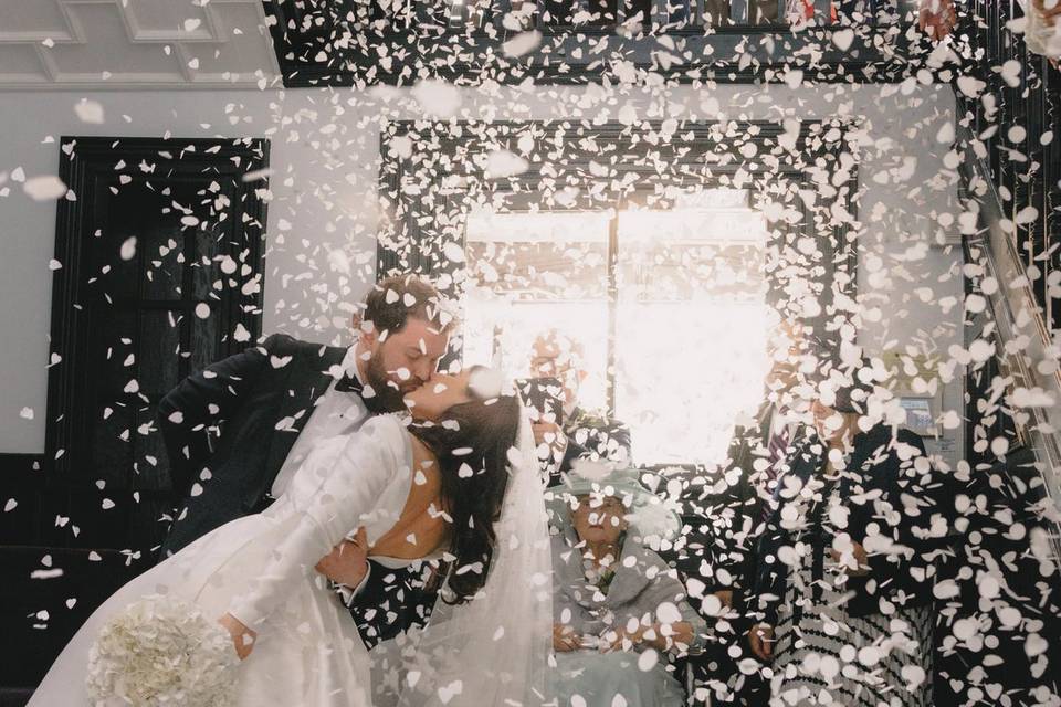 Confetti on the staircase
