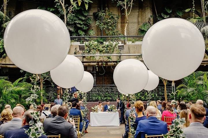 Contemporary large white balloons