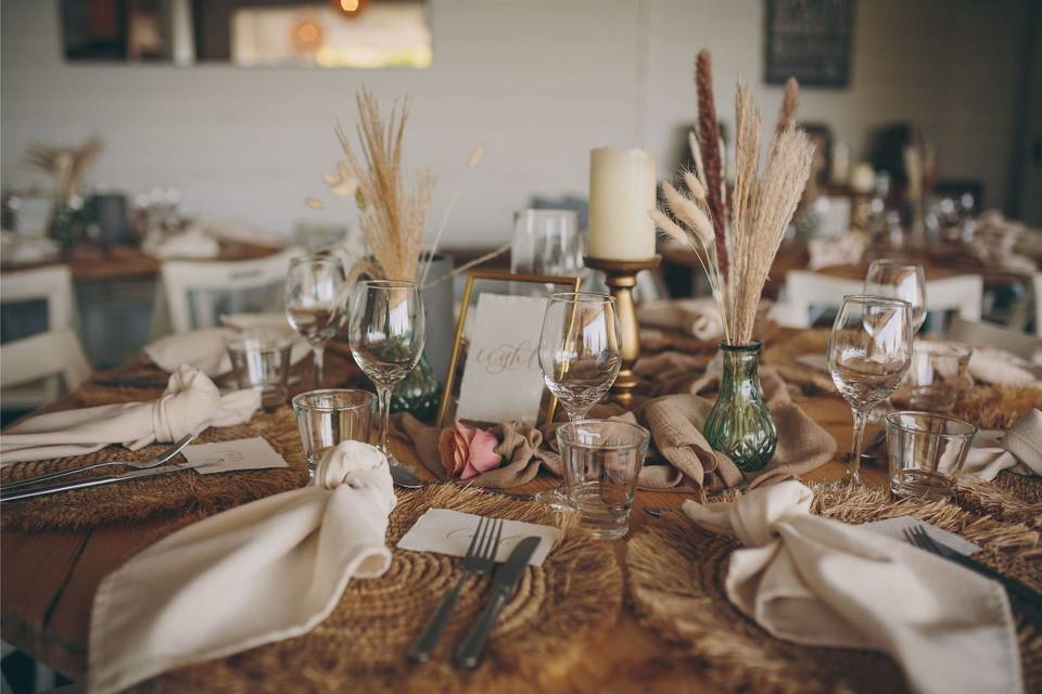 Luxury boho table scape