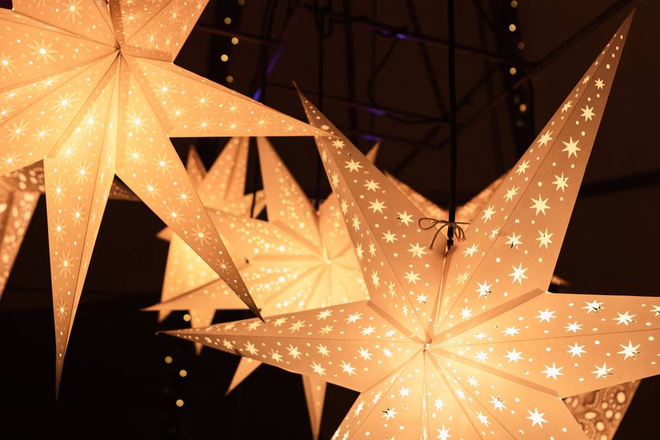 Boho paper star lanterns