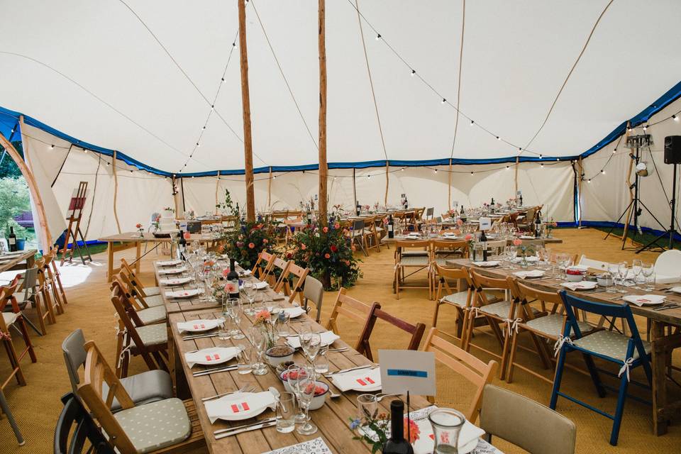 Wedding in a field