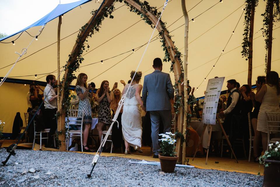 Wedding tent by night