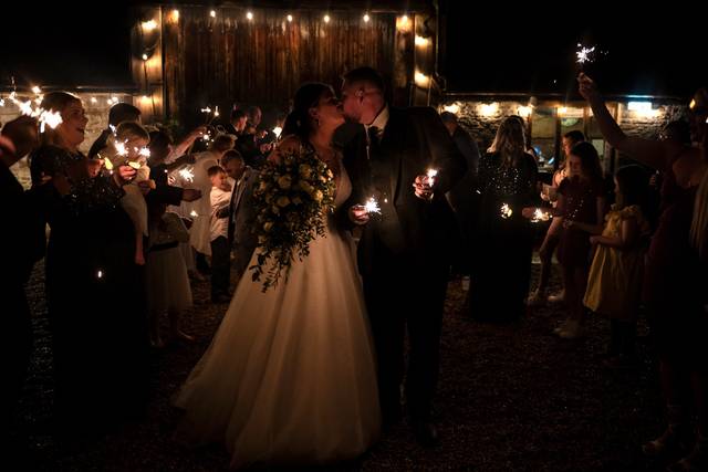 Sparklers and a kiss
