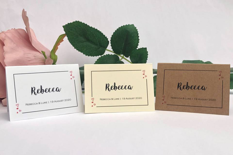 Heart Design Place Cards