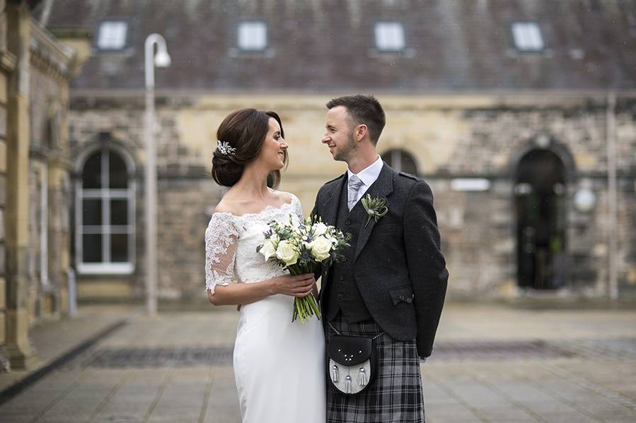 The bride and groom