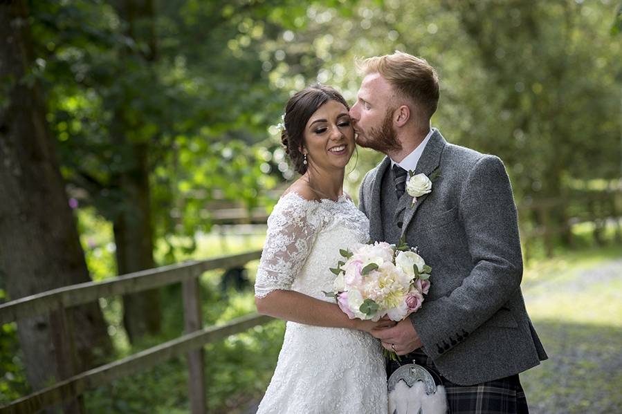 Portrait of the bride and groom