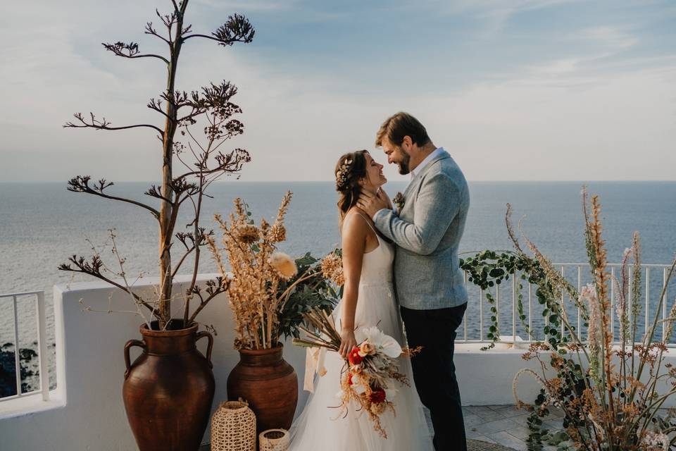 Italian wedding with sea views