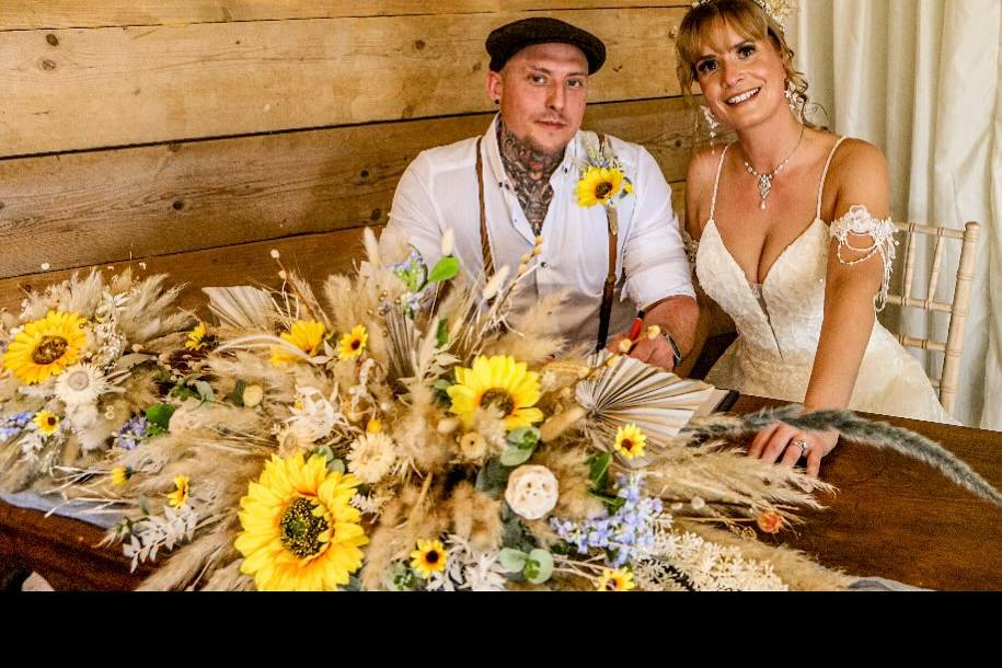 Barn naturals and sunflowers