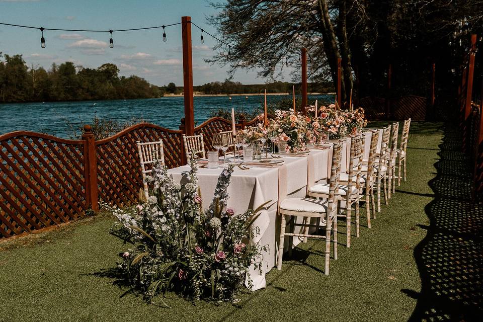 Dining overlooking the Pond