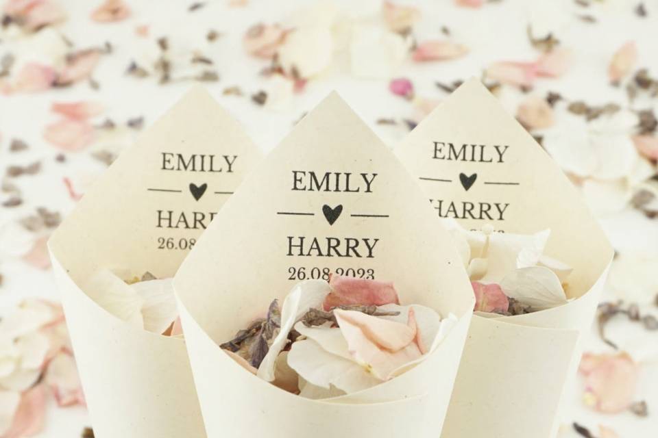 Love Story confetti cones