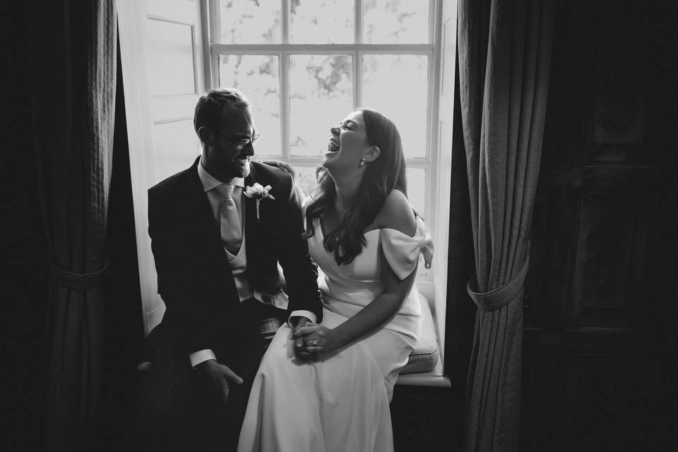 Just married giggles