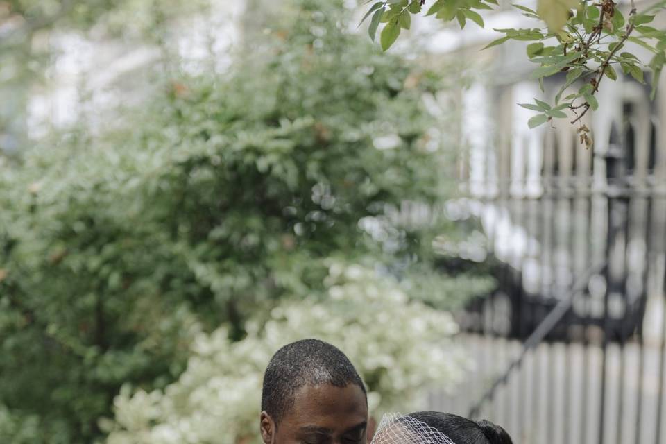Candid couple's moment