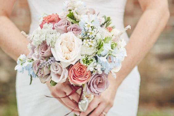 Pastel bridal bouquet