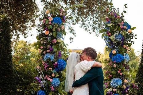 Floral Arch at top of aisle