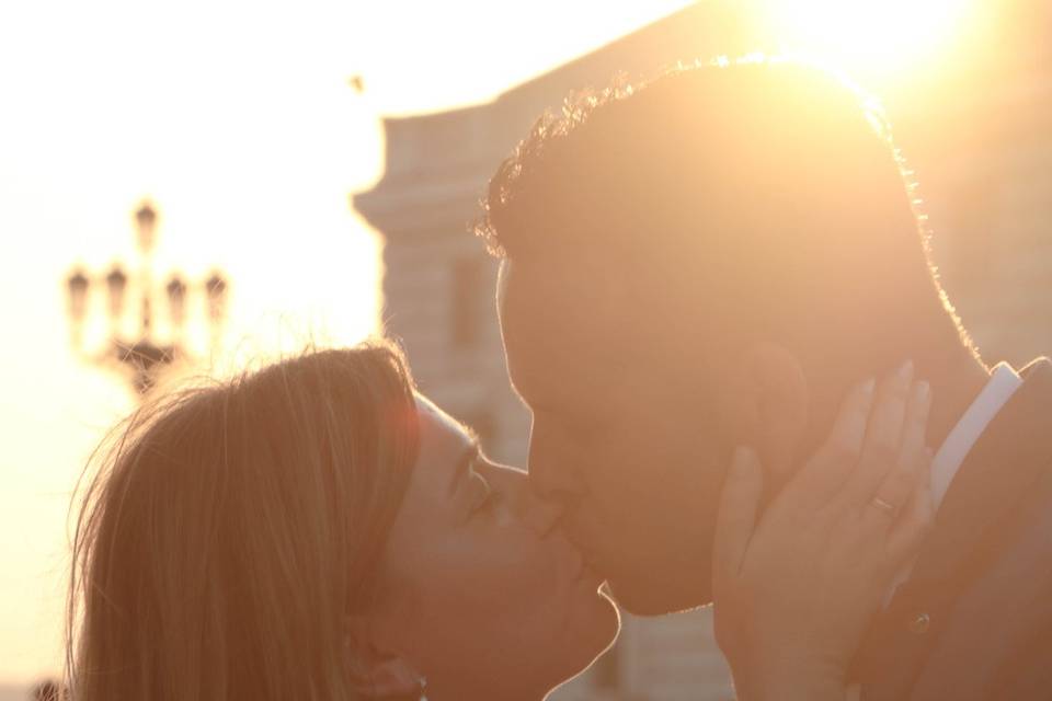 our kiss in the sunset