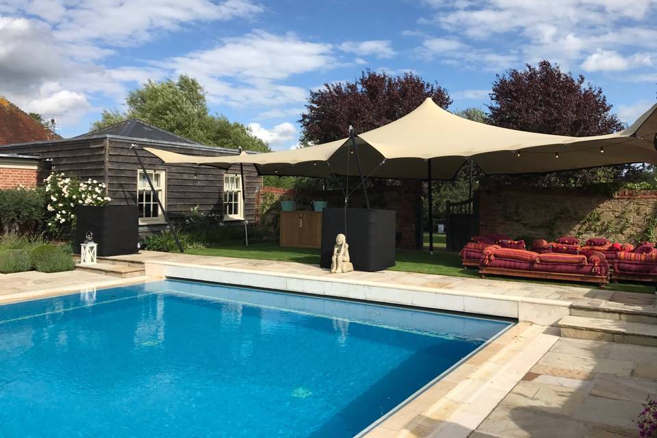 Pool side tent