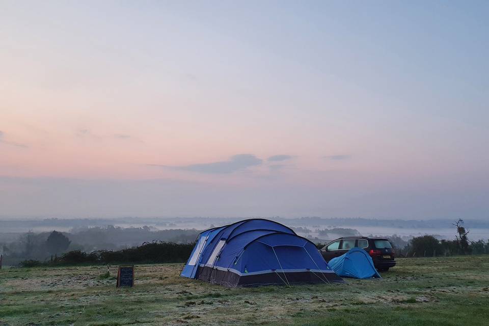 Early morning sky blue pink