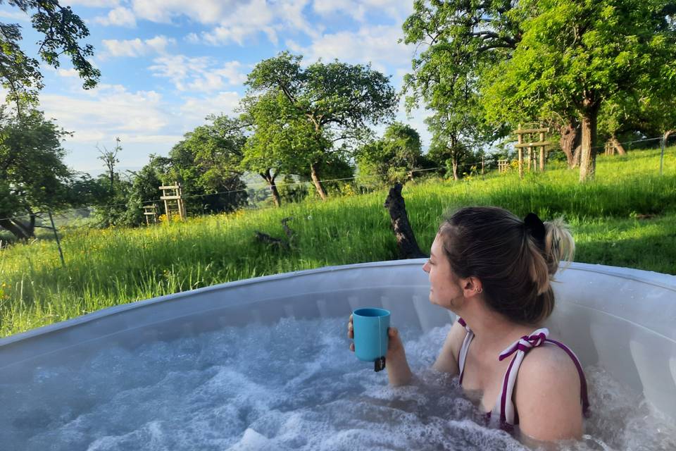 A hot tub with a view