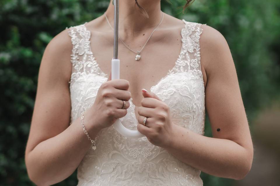 Bride in the rain