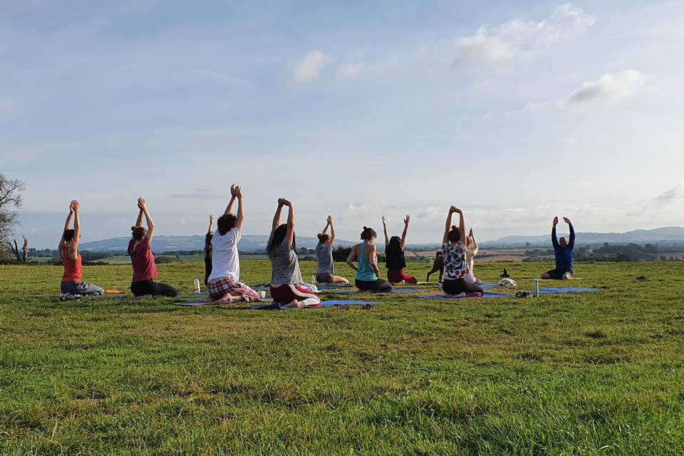 Sunrise yoga stretches