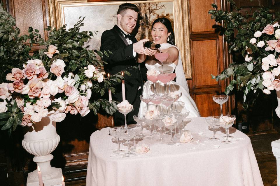 Champagne Tower at Wedding